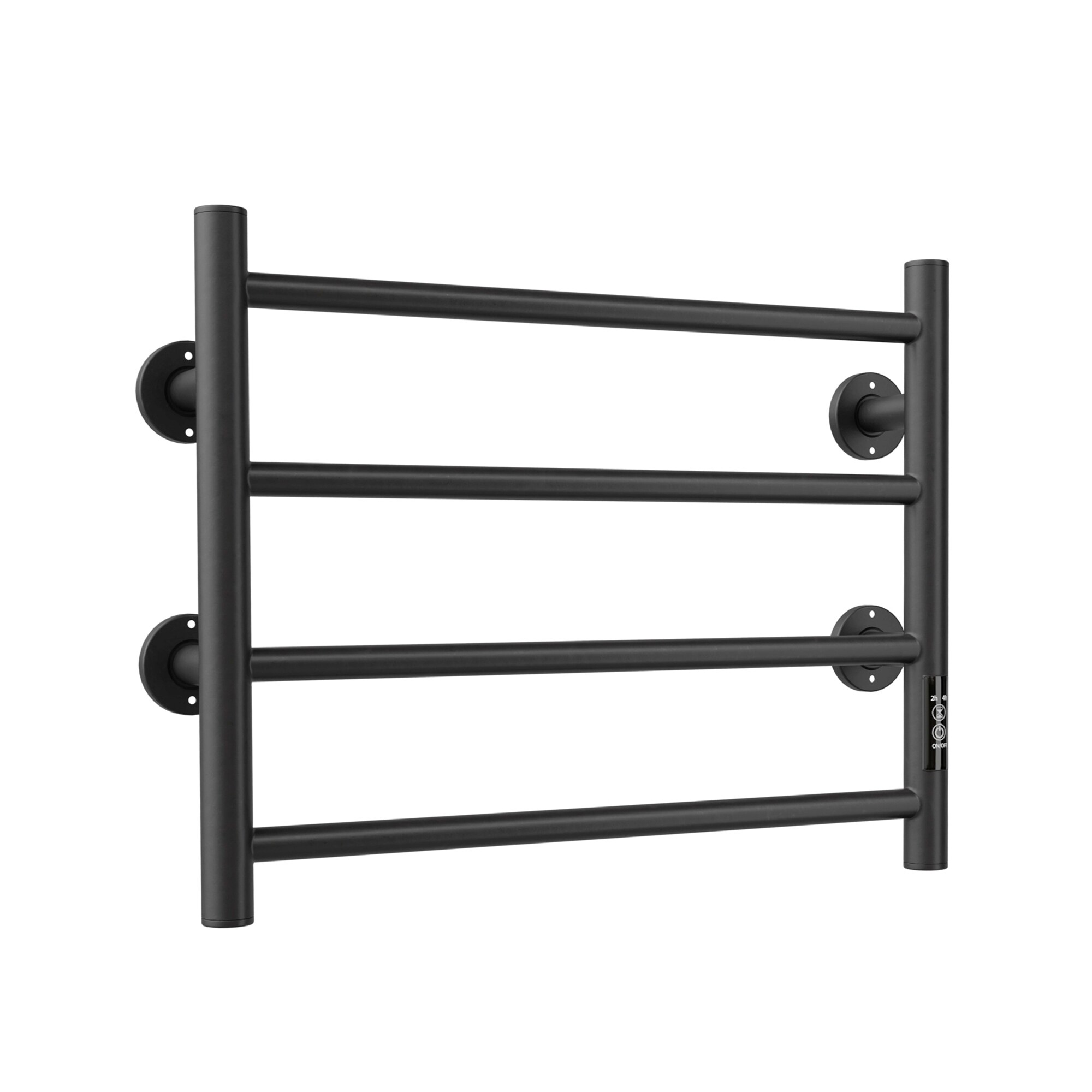 Electric Heated Towel Warmer 4 Bars For Bathroom, Stainless Steel Wall Mounted Heated Towel Drying Rack Black_voghion.com